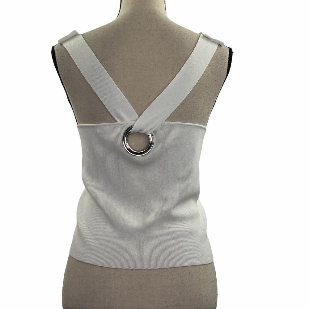 LEITH Grommet Detail White Halter Sweater Tank 1X - Picture 4 of 12